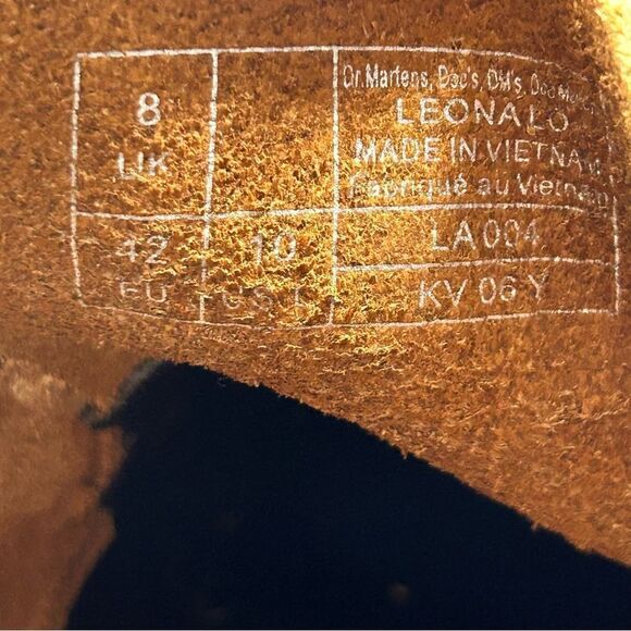 NEW Dr. Martens Docs Leona Lo Black Leather Heeled Platform Boots Womens Size 10 - Picture 9 of 10